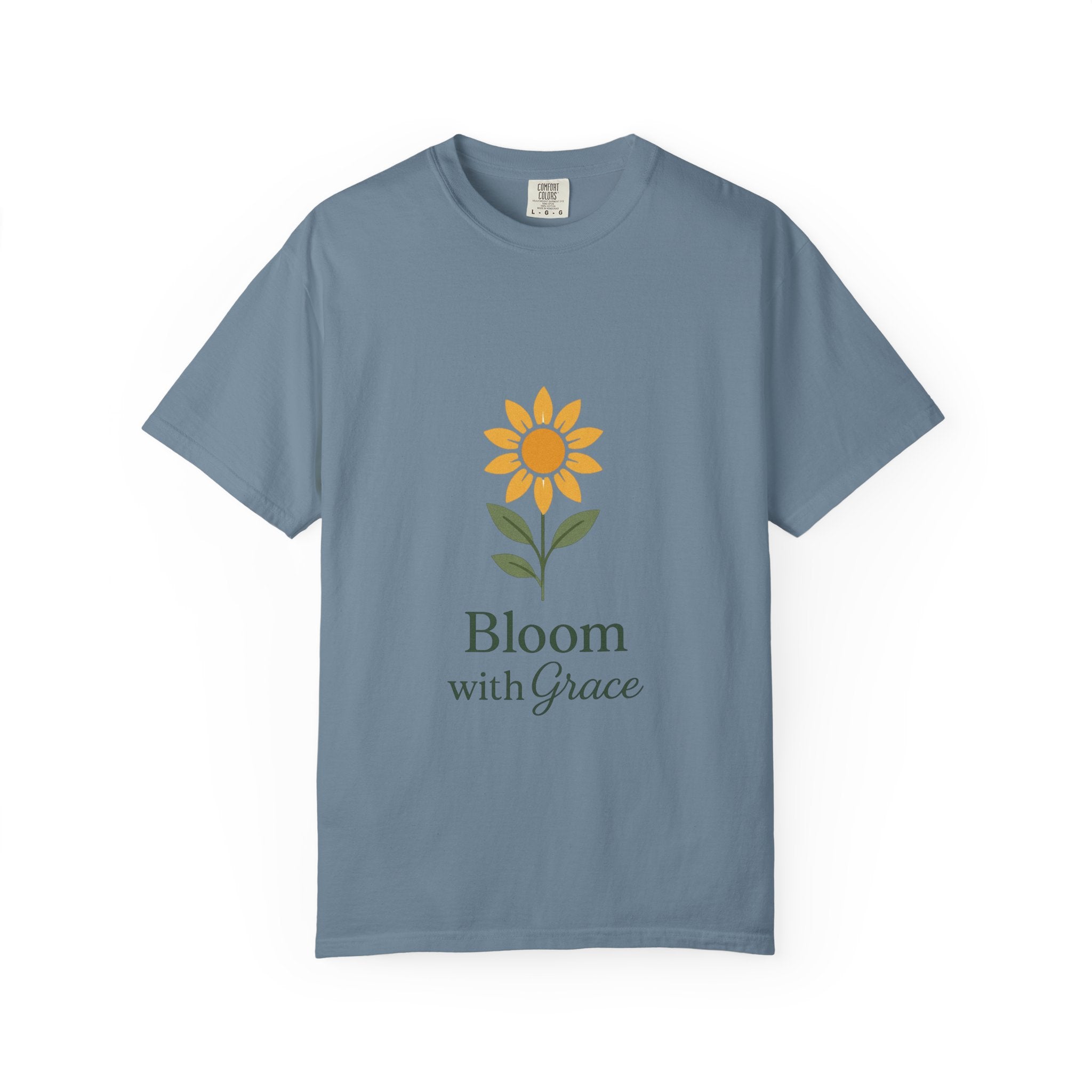 Bloom with Grace T-Shirt - Unisex Garment-Dyed Floral Tee