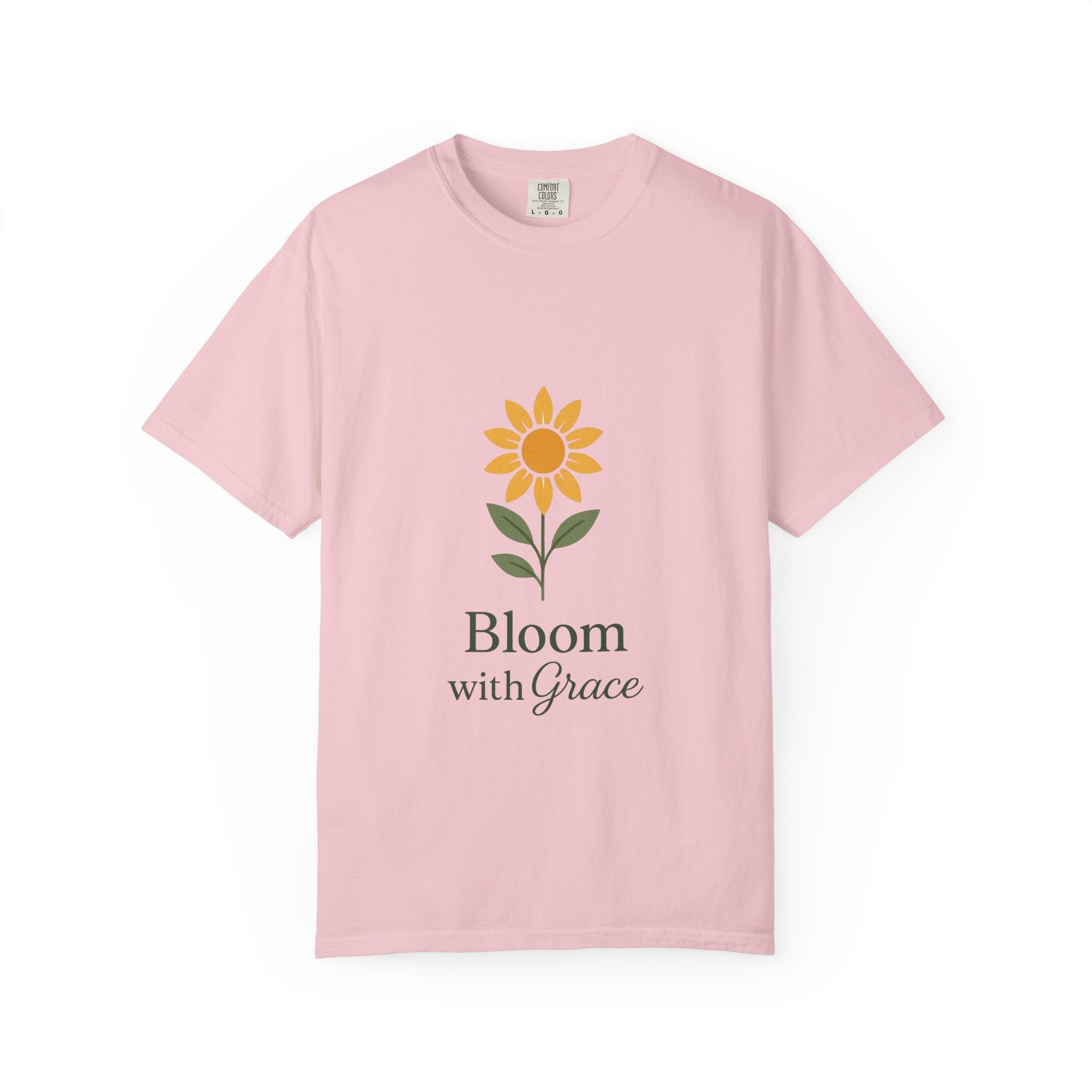 Bloom with Grace T-Shirt - Unisex Garment-Dyed Floral Tee
