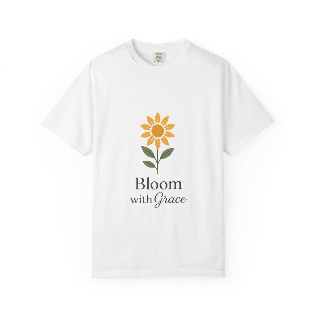 Bloom with Grace T-Shirt - Unisex Garment-Dyed Floral Tee