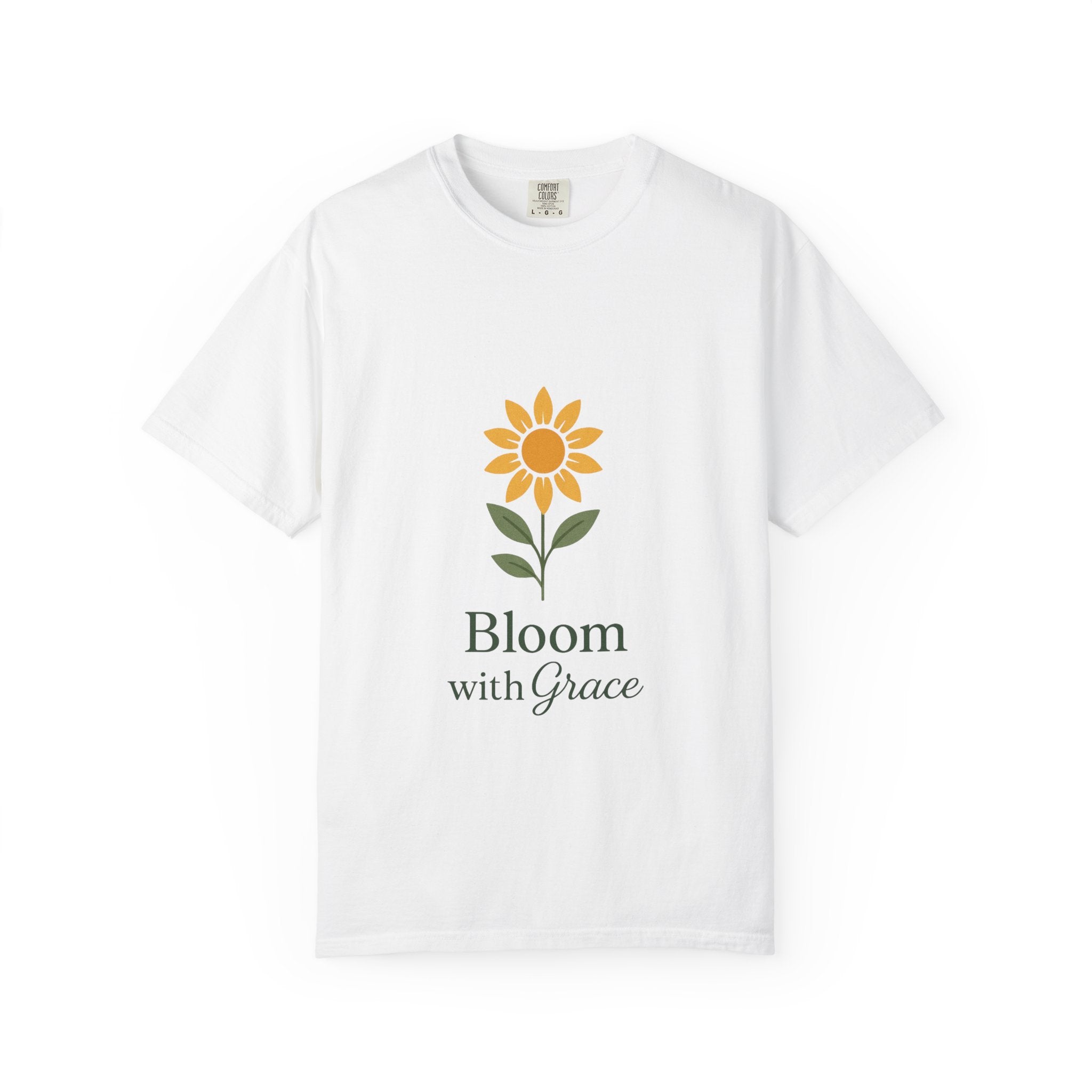 Bloom with Grace T-Shirt - Unisex Garment-Dyed Floral Tee