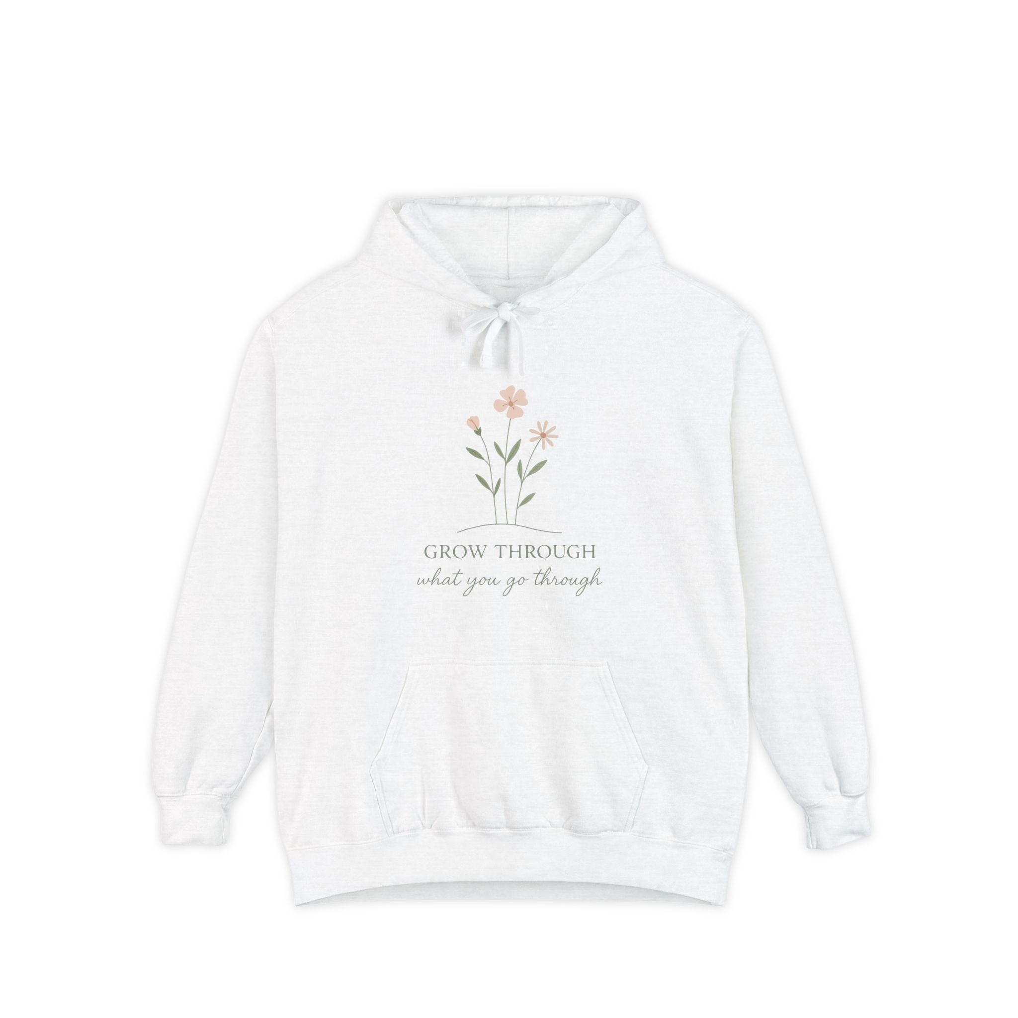 Floral Motivational Hoodie | Unisex Garment-Dyed Sweatshirt
