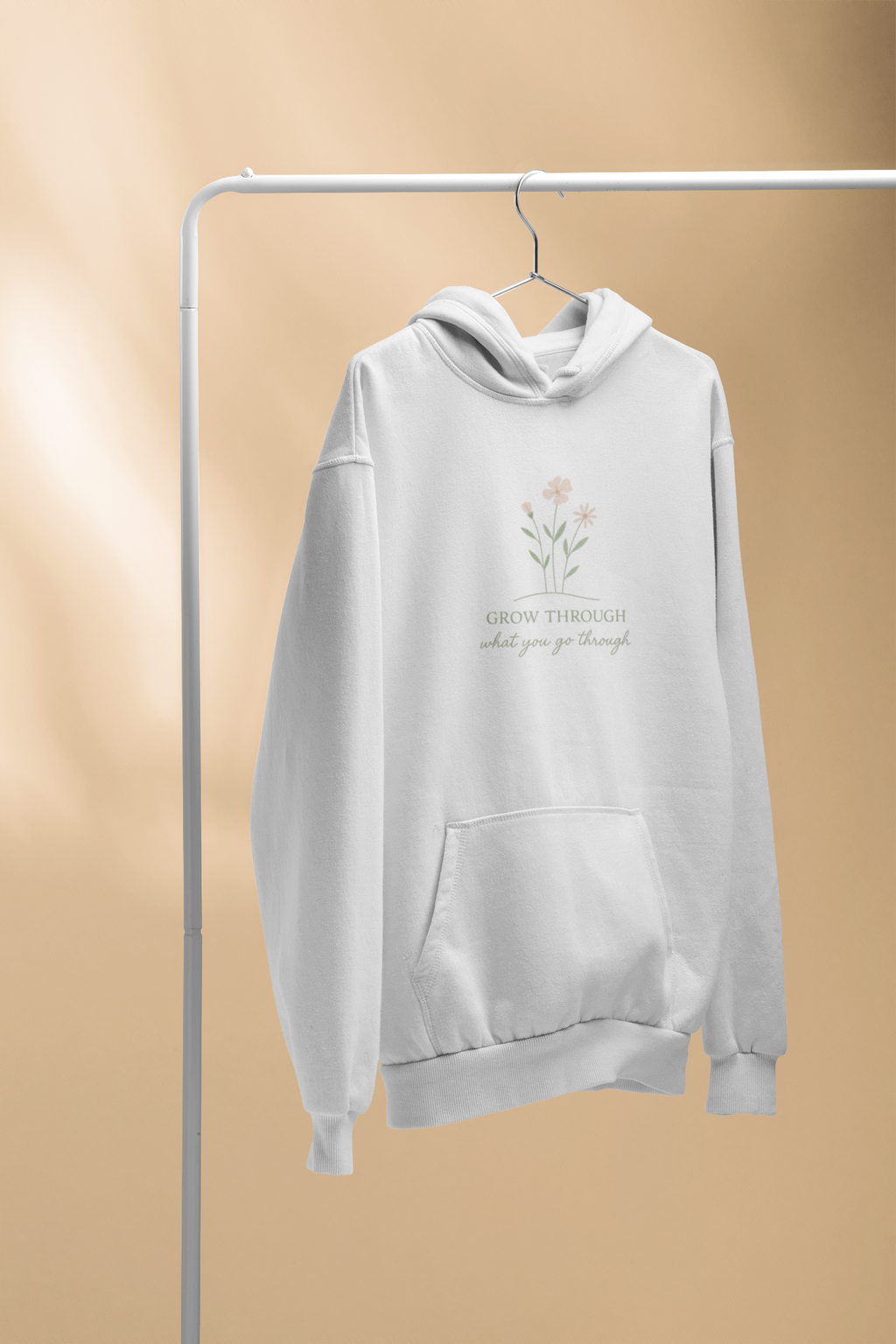 Floral Motivational Hoodie | Unisex Garment-Dyed Sweatshirt